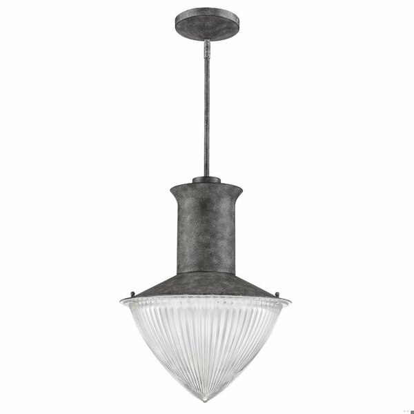 Homeroots 21.5 x 16 x 16 in. Skylar 1-Light Ash Pendant with Halophane Glass Shade 398229